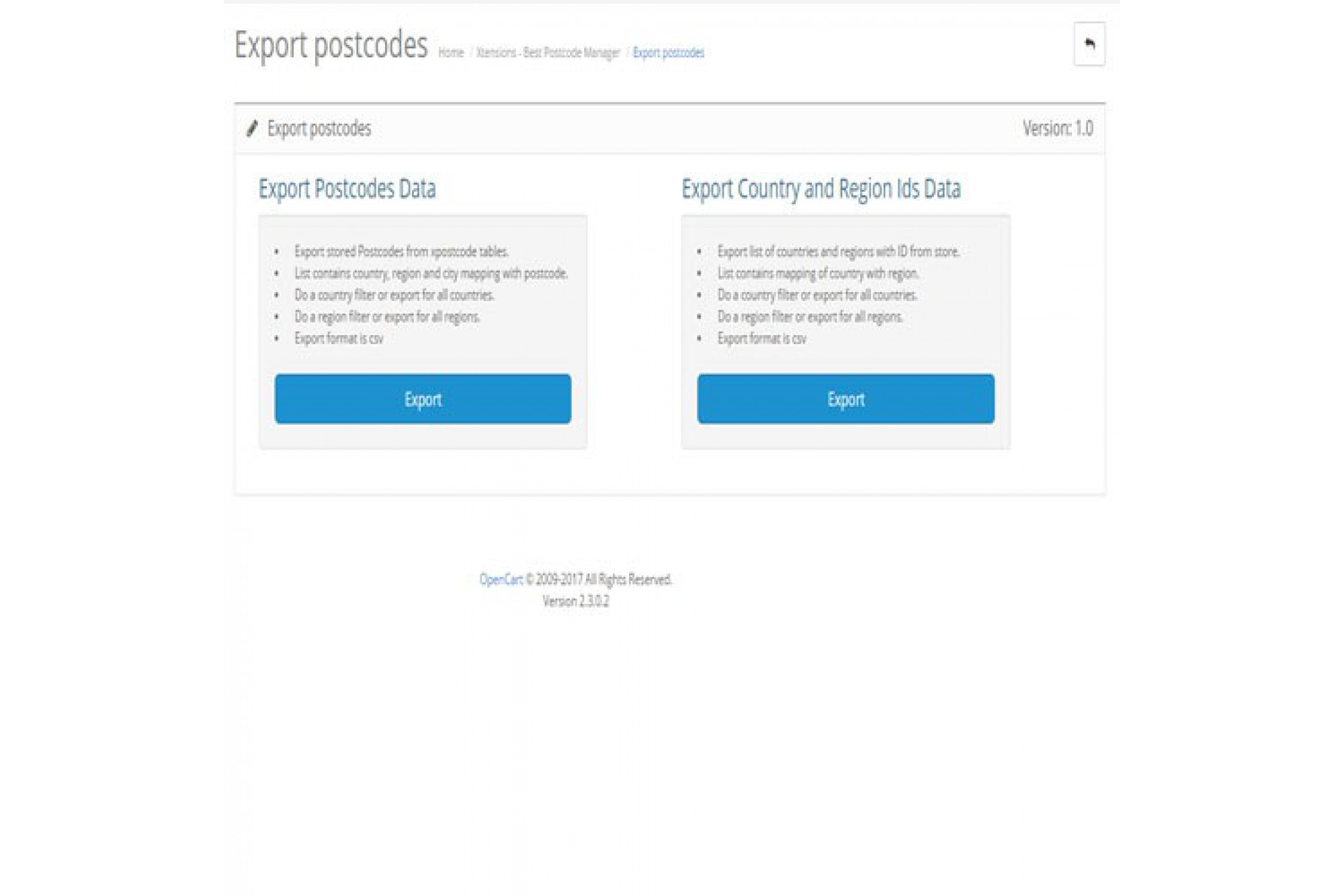 Best Postcode - Pincode Manager for opencart - xtensions.in